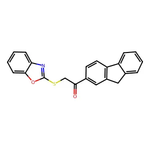 2-(1,3-benzoxazol-2-ylsulfanyl)-1-(9H-fluoren-2-yl)ethanone structure