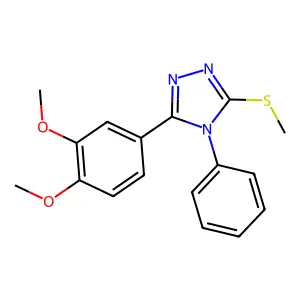 3-(3,4-dimethoxyphenyl)-5-(methylsulfanyl)-4-phenyl-4H-1,2,4-triazole structure