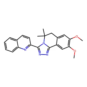 8,9-dimethoxy-5,5-dimethyl-3-quinolin-2-yl-6H-[1,2,4]triazolo[3,4-a]isoquinoline structure