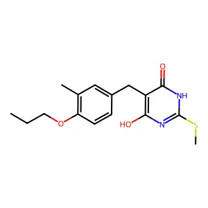 5-(3-Methyl-4-propoxybenzyl)-2-(methylsulfanyl)-4,6-pyrimidinediol structure