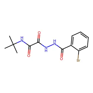 2-[2-(2-bromobenzoyl)hydrazino]-N-(tert-butyl)-2-oxoacetamide structure