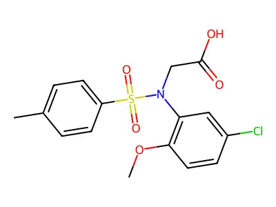 N-(5-chloro-2-methoxyphenyl)-N-[(4-methylphenyl)sulfonyl]glycine structure