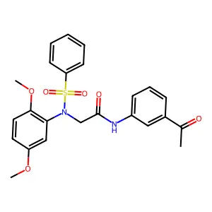 N-(3-acetylphenyl)-2-[2,5-dimethoxy(phenylsulfonyl)anilino]acetamide structure