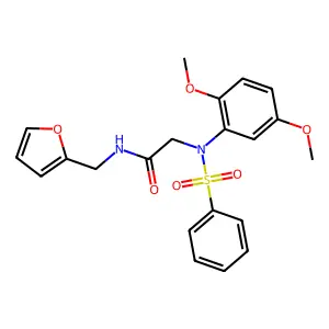 2-[N-(benzenesulfonyl)-2,5-dimethoxyanilino]-N-(furan-2-ylmethyl)acetamide structure