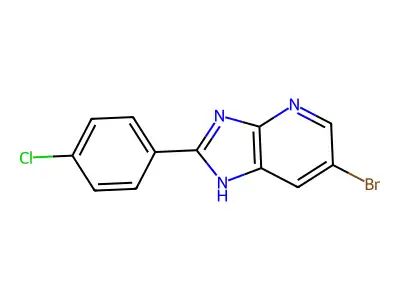 6-bromo-2-(4-chlorophenyl)-1H-imidazo[4,5-b]pyridine structure