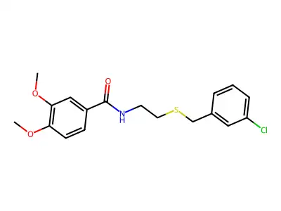 N-[2-[(3-chlorophenyl)methylsulfanyl]ethyl]-3,4-dimethoxybenzamide structure