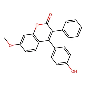 4-(4-Hydroxyphenyl)-7-methoxy-3-phenyl-2H-1-benzopyran-2-one structure