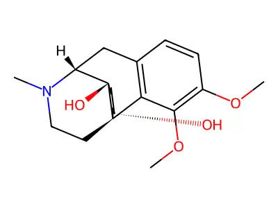 Morphinan-6-alpha,14-diol, 3,4-dimethoxy-17-methyl- structure
