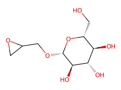 2',3'-Epoxypropylglucopyranoside structure