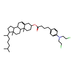 Cholest-5-en-3-yl 4-{4-[bis(2-chloroethyl)amino]phenyl}butanoate structure