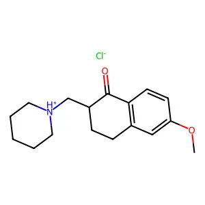 1(2H)-Naphthalenone, 3,4-dihydro-6-methoxy-2-(piperidinomethyl)-, hydrochloride structure