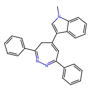 3-(3,7-diphenyl-4H-diazepin-5-yl)-1-methylindole structure
