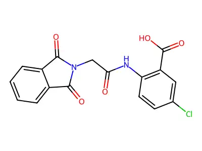 5-chloro-2-{[(1,3-dioxo-1,3-dihydro-2H-isoindol-2-yl)acetyl]amino}benzoic acid structure