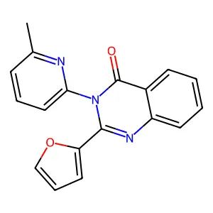 2-(2-Furanyl)-3-(6-methyl-2-pyridinyl)-4-quinazolinone structure