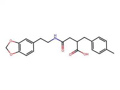 N-(2-Benzo[1,3]dioxol-5-yl-ethyl)-2-(4-methyl-benzyl)-succinamic acid structure
