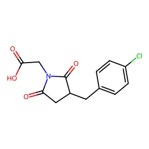[3-(4-Chloro-benzyl)-2,5-dioxo-pyrrolidin-1-yl]-acetic acid structure