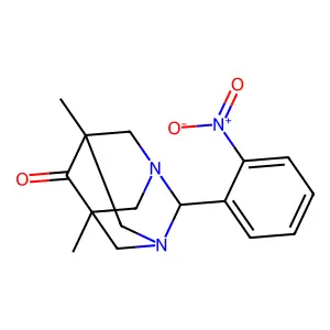 5,7-Dimethyl-2-(2-nitrophenyl)-1,3-diazaadamantan-6-one structure
