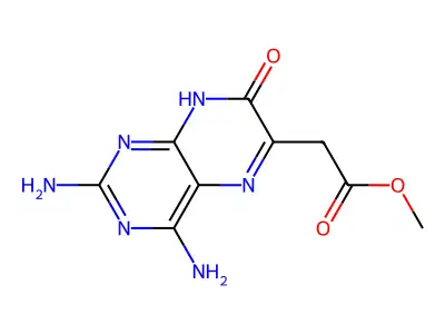 methyl 2-(2,4-diamino-7-oxo-8H-pteridin-6-yl)acetate structure