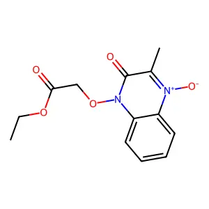 ethyl [(3-methyl-4-oxido-2-oxoquinoxalin-1(2H)-yl)oxy]acetate structure