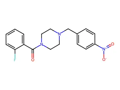 (2-Fluorophenyl)[4-(4-nitrobenzyl)piperazin-1-yl]methanone structure