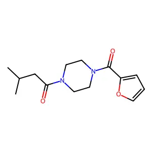1-[4-(Furan-2-carbonyl)piperazin-1-yl]-3-methylbutan-1-one structure