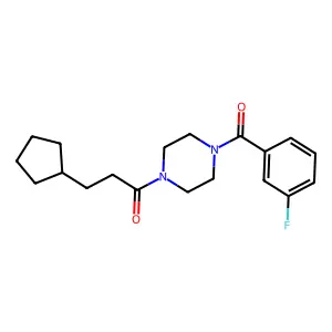 3-Cyclopentyl-1-[4-(3-fluorobenzoyl)piperazin-1-yl]propan-1-one structure