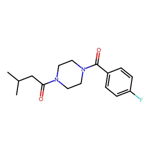 1-[4-(4-Fluorobenzoyl)piperazin-1-yl]-3-methylbutan-1-one structure