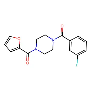 1-(3-Fluorobenzoyl)-4-(2-furoyl)piperazine structure