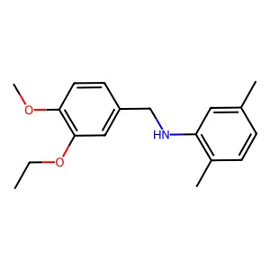N-[(3-ethoxy-4-methoxyphenyl)methyl]-2,5-dimethylaniline structure