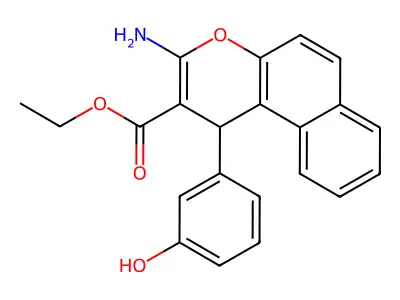 ethyl 3-amino-1-(3-hydroxyphenyl)-1H-benzo[f]chromene-2-carboxylate structure