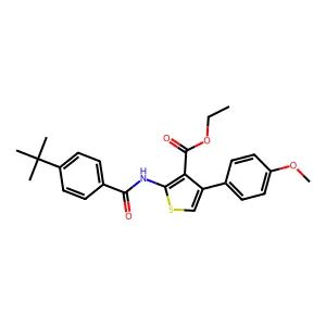 Ethyl 2-[(4-tert-butylbenzoyl)amino]-4-(4-methoxyphenyl)thiophene-3-carboxylate structure