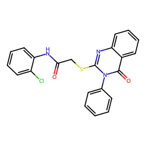 N-(2-chlorophenyl)-2-(4-oxo-3-phenylquinazolin-2-yl)sulfanylacetamide structure