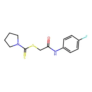 2-[(4-Fluorophenyl)amino]-2-oxoethyl 1-pyrrolidinecarbodithioate structure