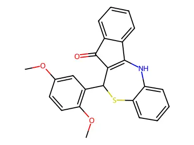 11-(2,5-Dimethoxyphenyl)-5,11-dihydroindeno[2,1-c][1,5]benzothiazepin-12-one structure