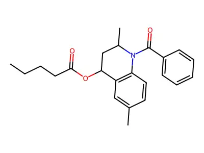 (1-benzoyl-2,6-dimethyl-3,4-dihydro-2H-quinolin-4-yl) pentanoate structure