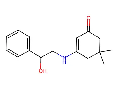 3-[(2-Hydroxy-2-phenylethyl)amino]-5,5-dimethylcyclohex-2-en-1-one structure