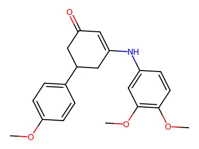 3-(3,4-Dimethoxyanilino)-5-(4-methoxyphenyl)cyclohex-2-en-1-one structure