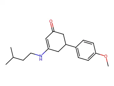 3-(Isopentylamino)-5-(4-methoxyphenyl)-2-cyclohexen-1-one structure