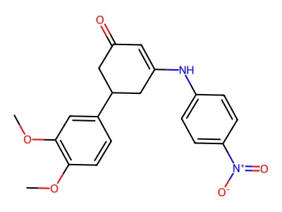 5-(3,4-Dimethoxyphenyl)-3-(4-nitroanilino)cyclohex-2-en-1-one structure