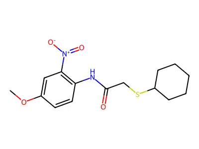 2-(cyclohexylsulfanyl)-N-(4-methoxy-2-nitrophenyl)acetamide structure