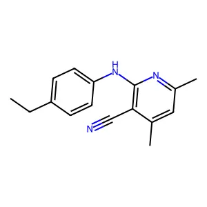 2-[(4-Ethylphenyl)amino]-4,6-dimethylpyridine-3-carbonitrile structure