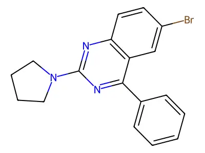 6-Bromo-4-phenyl-2-(pyrrolidin-1-yl)quinazoline structure