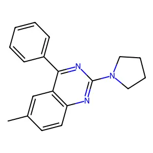 6-Methyl-4-phenyl-2-pyrrolidin-1-ylquinazoline structure
