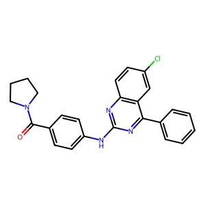 (4-((6-Chloro-4-phenylquinazolin-2-yl)amino)phenyl)(pyrrolidin-1-yl)methanone structure