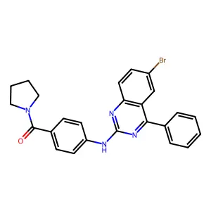 (4-((6-Bromo-4-phenylquinazolin-2-yl)amino)phenyl)(pyrrolidin-1-yl)methanone structure