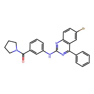 (3-((6-Bromo-4-phenylquinazolin-2-yl)amino)phenyl)(pyrrolidin-1-yl)methanone structure