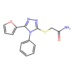 2-(5-(2-Furyl)-4-phenyl-1,2,4-triazol-3-ylthio)acetamide structure