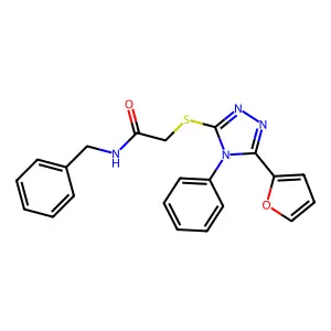 N-benzyl-2-[[5-(furan-2-yl)-4-phenyl-1,2,4-triazol-3-yl]sulfanyl]acetamide structure
