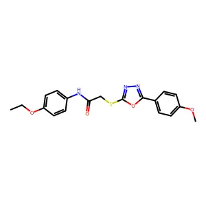 N-(4-ethoxyphenyl)-2-((5-(4-methoxyphenyl)-1,3,4-oxadiazol-2-yl)thio)acetamide structure