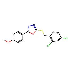 2-[(2,4-Dichlorobenzyl)sulfanyl]-5-(4-methoxyphenyl)-1,3,4-oxadiazole structure